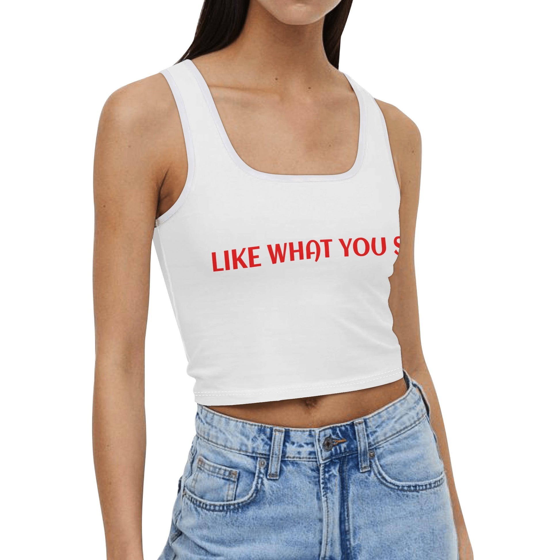 Womens Fantasyr Sleeveless Stretch Crop Tank Top Shirts