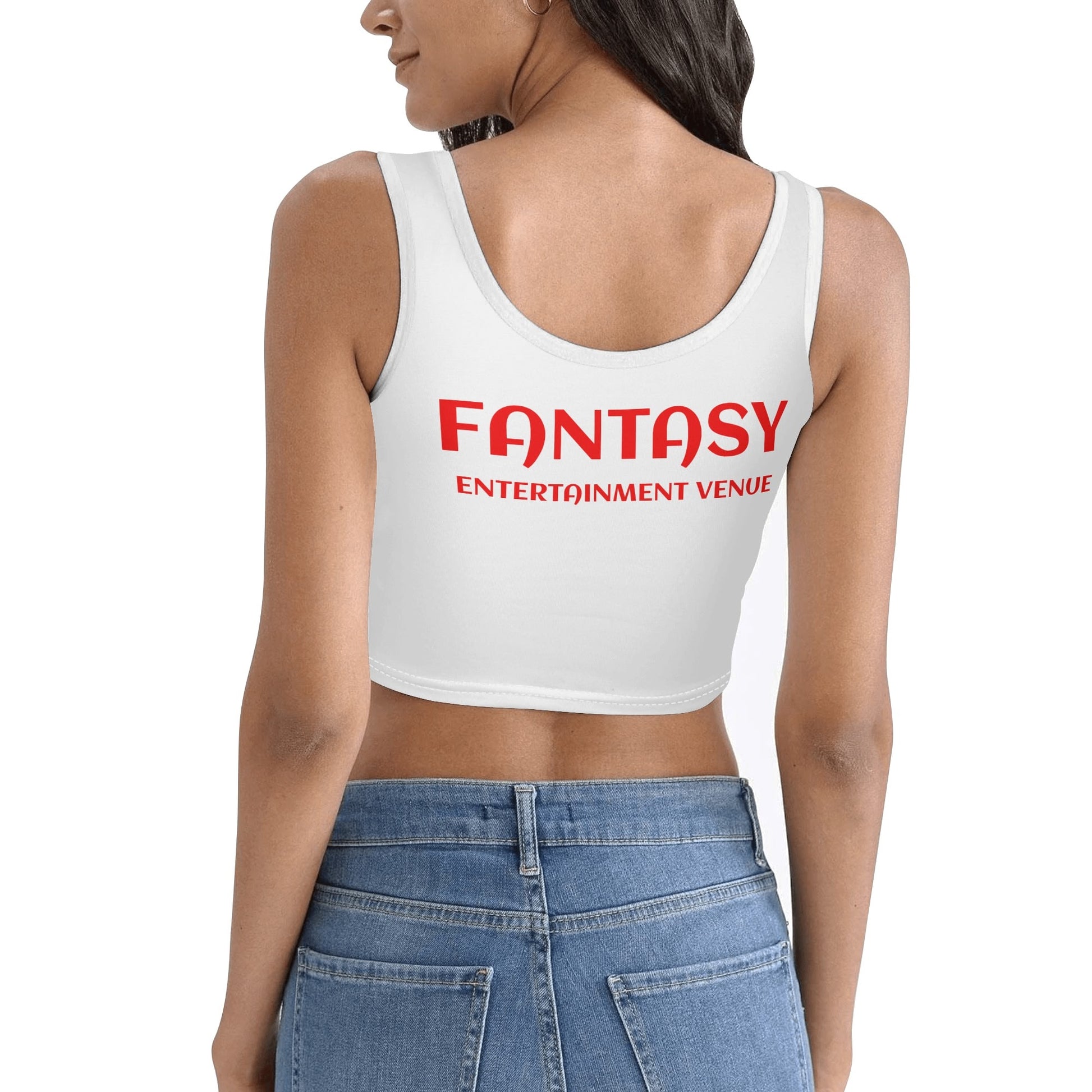 Womens Fantasyr Sleeveless Stretch Crop Tank Top Shirts