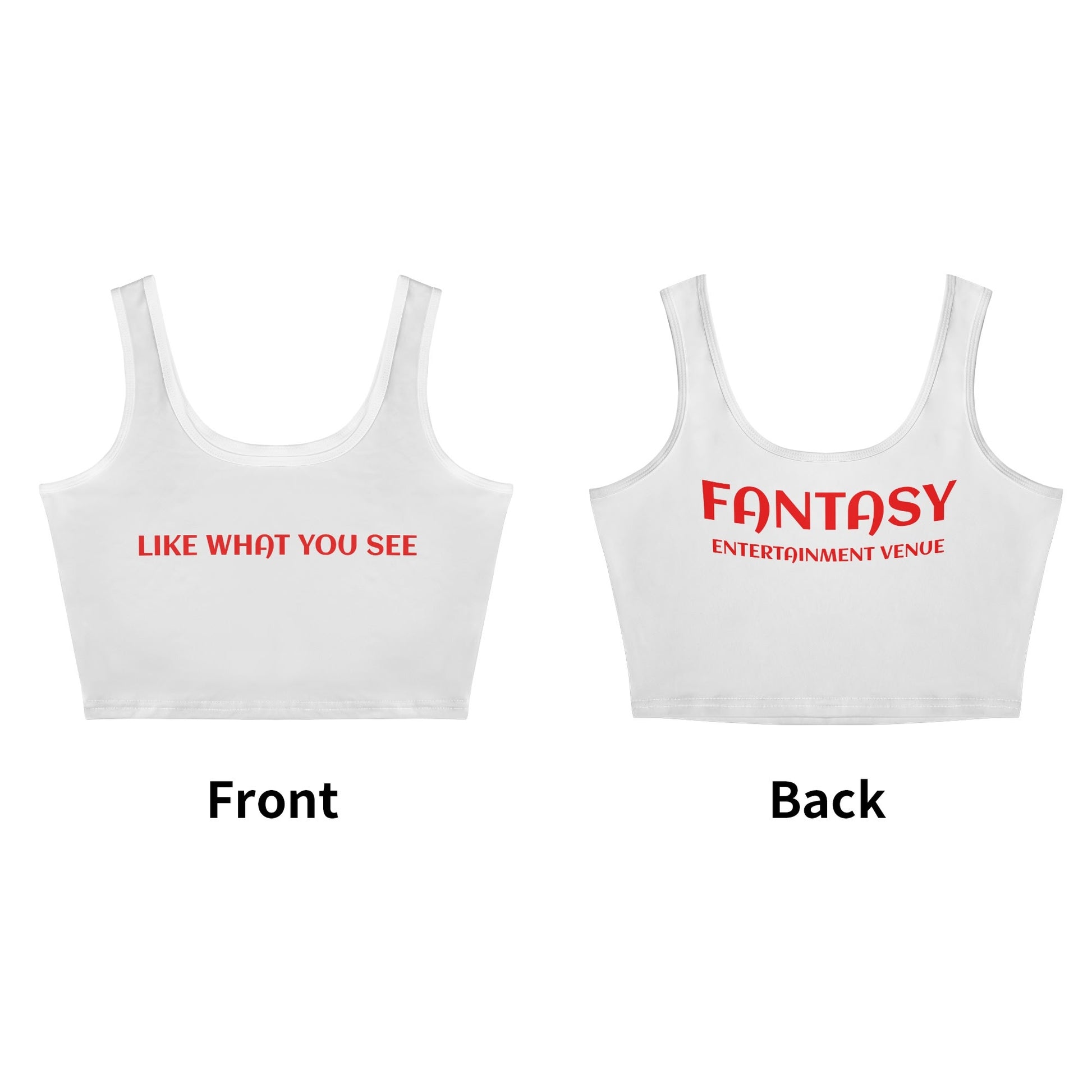 Womens Fantasyr Sleeveless Stretch Crop Tank Top Shirts