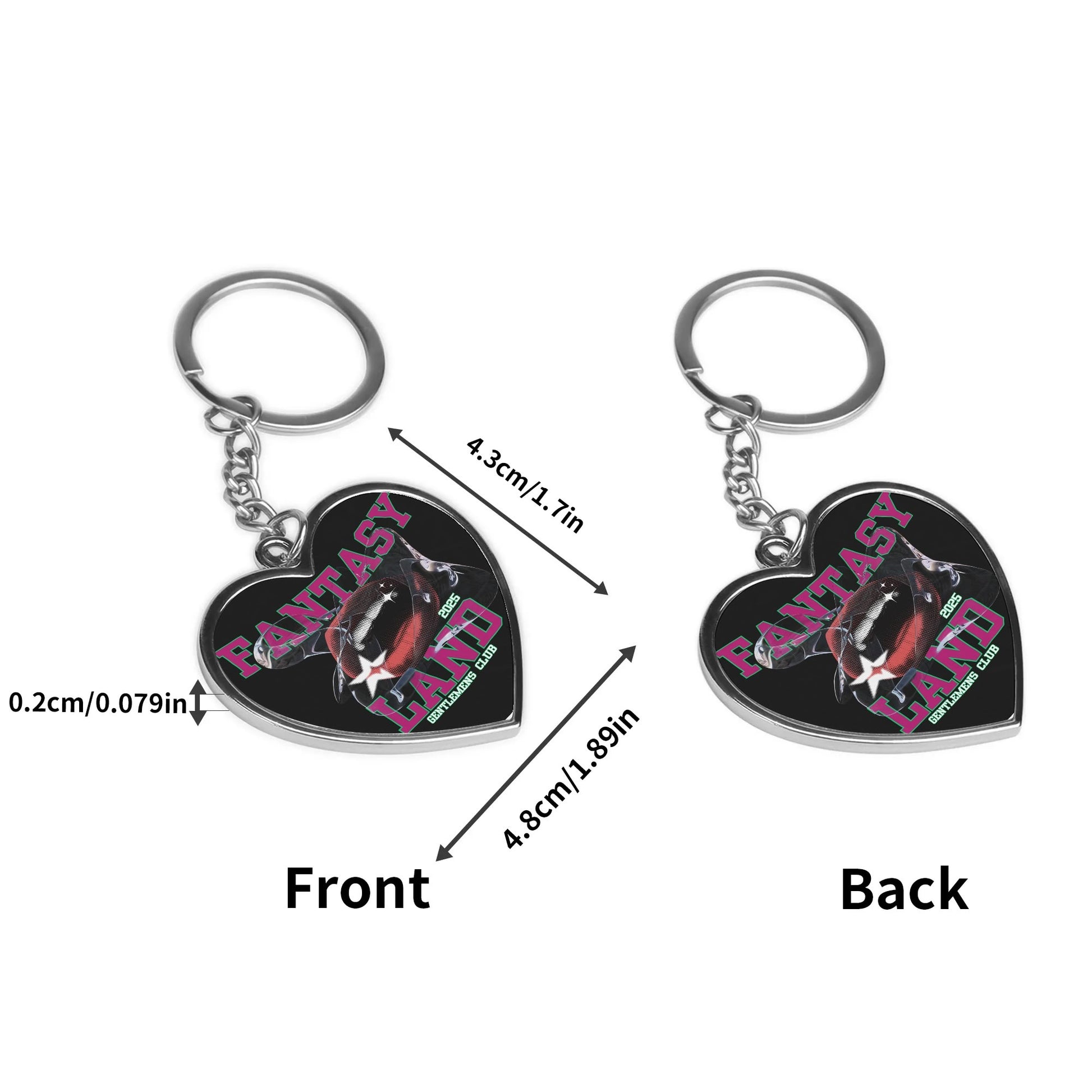 Double-Sided Fantasy Heart Shape Keychain