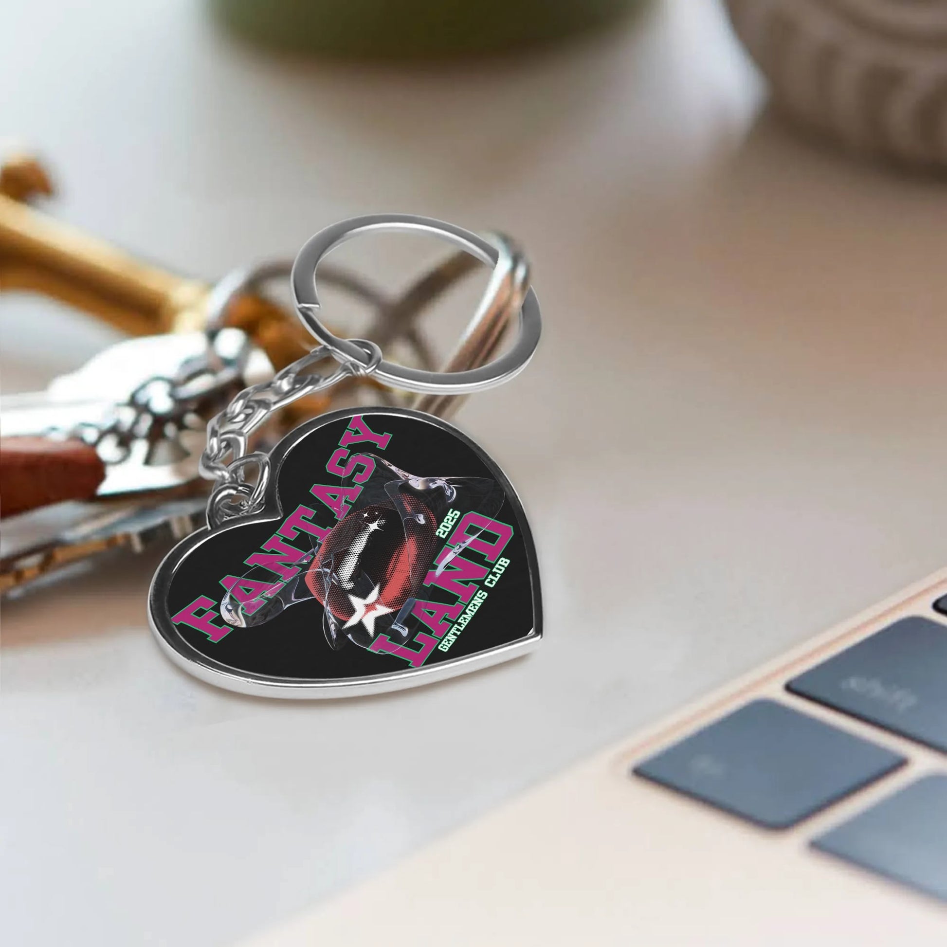 Double-Sided Fantasy Heart Shape Keychain